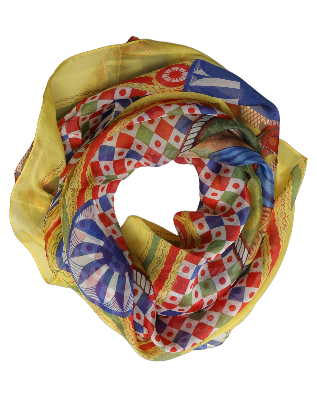 Dolce & Gabbana Multicolor Silk Carretto Foulard Women's Scarf