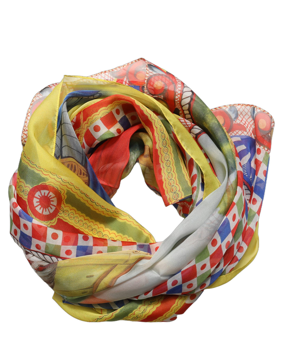 Dolce & Gabbana Multicolor Silk Carretto Foulard Women's Scarf