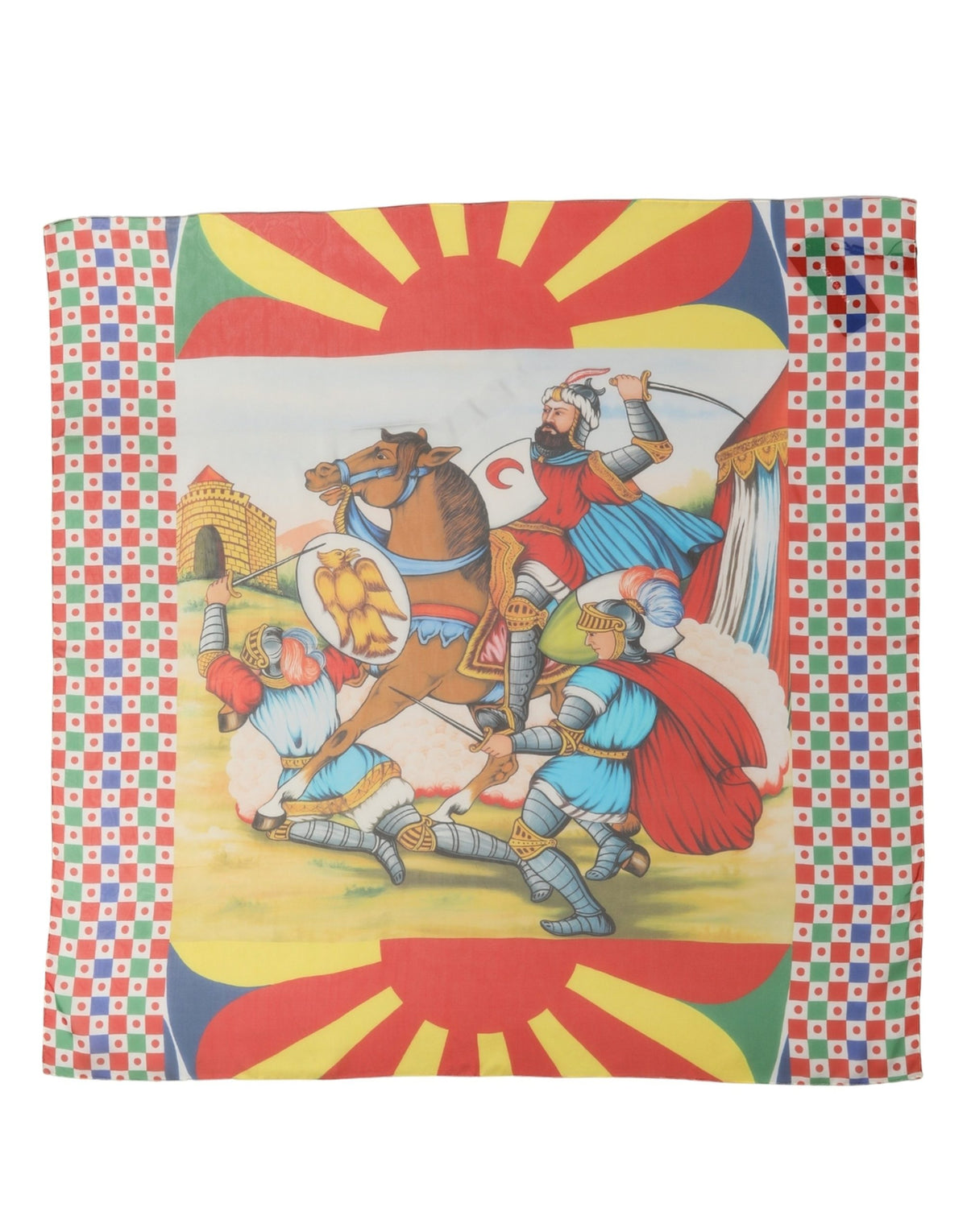 Dolce & Gabbana Multicolor Silk Printed Square Foulard Women's Scarf