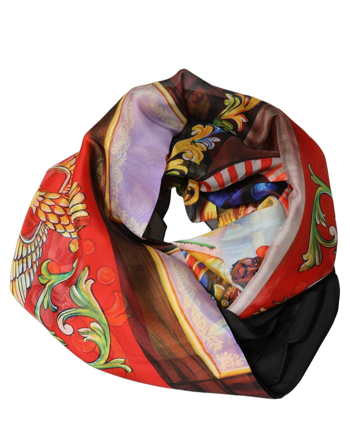 Dolce & Gabbana Multicolor Silk Printed Square Foulard Women's Scarf