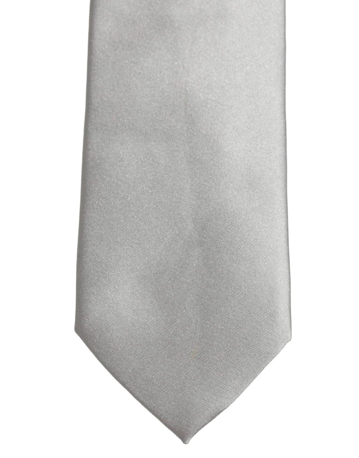 Dolce & Gabbana Gray Satin 100% Silk Adjustable Men'sd Men NeckMen's Men's Tie (Pre-Owned)