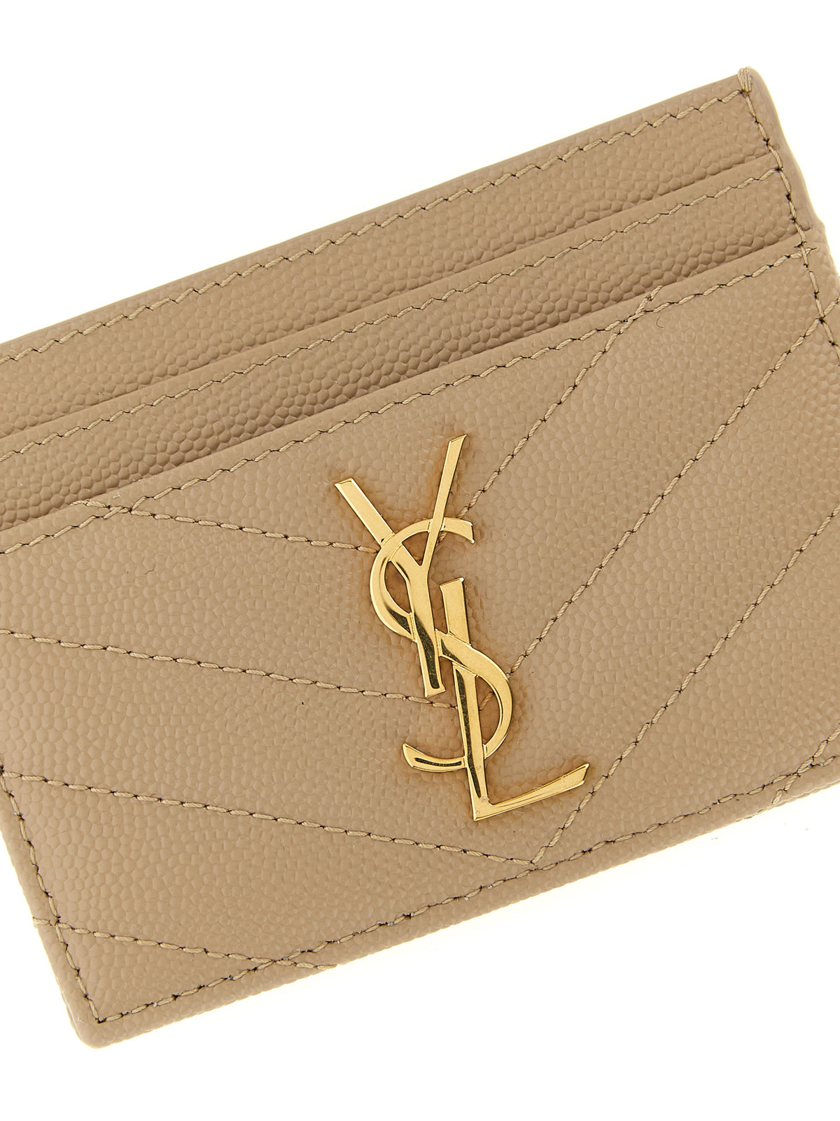 Saint Laurent Beige Calfskin Women's Cardholder