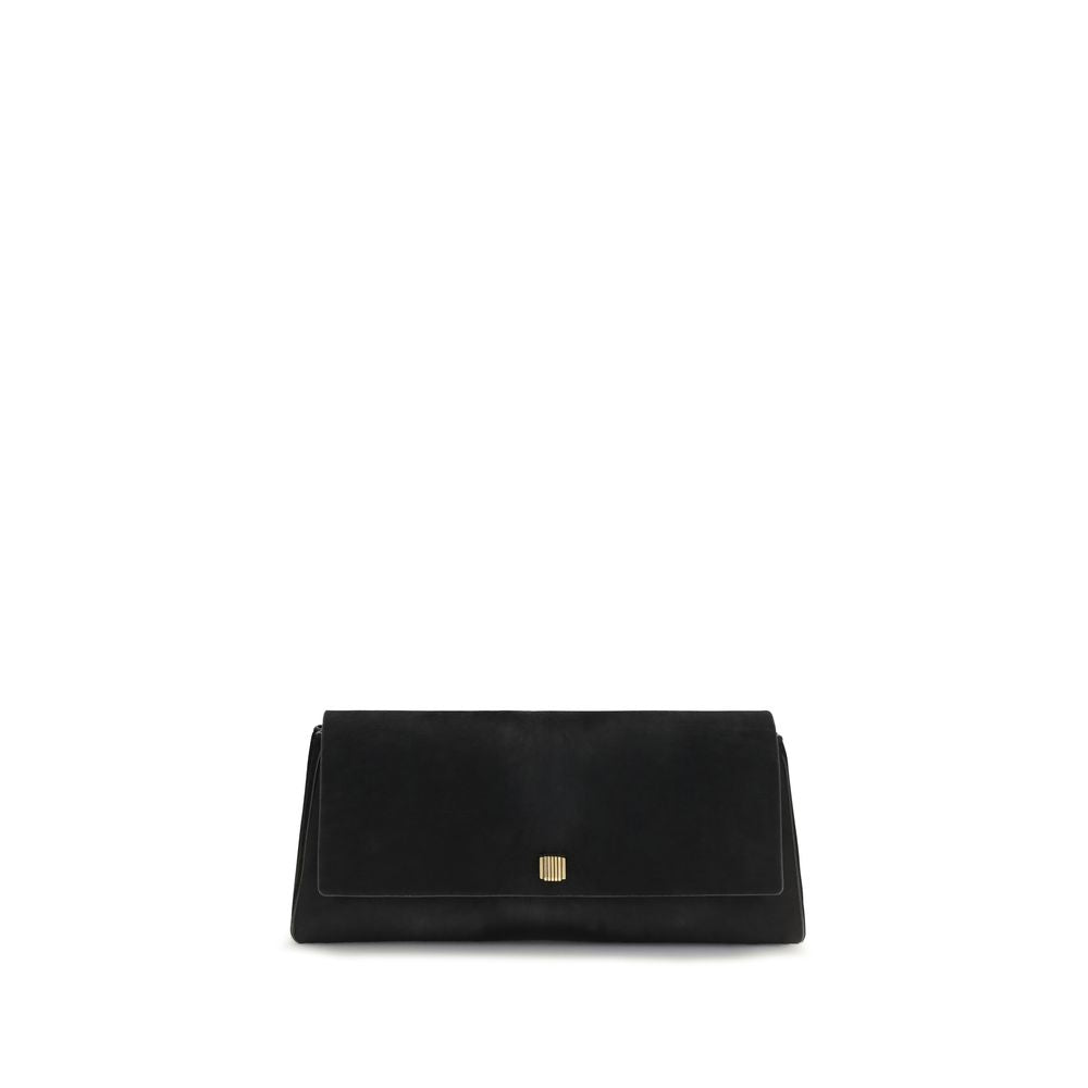 Khaite Black Calf Leather Bos Taurus Clutch Women's Bag