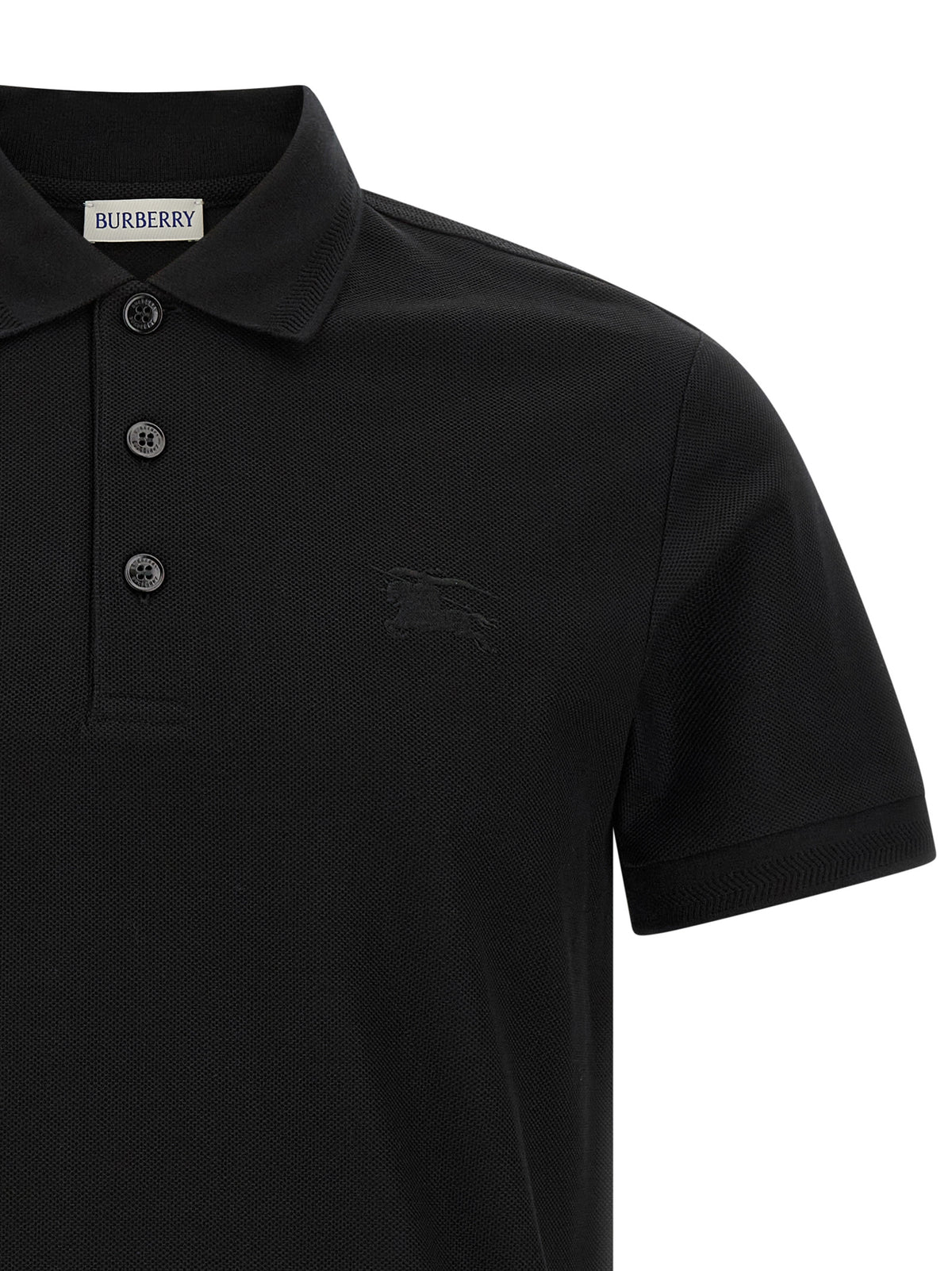 Burberry Black Cotton Polo Men's Shirt