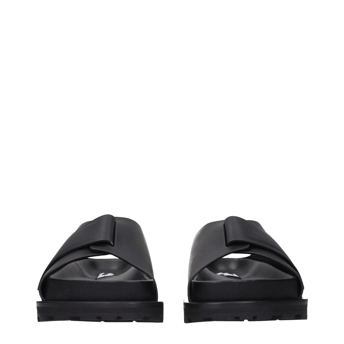 Jil Sander Black Leather Women's Slippers