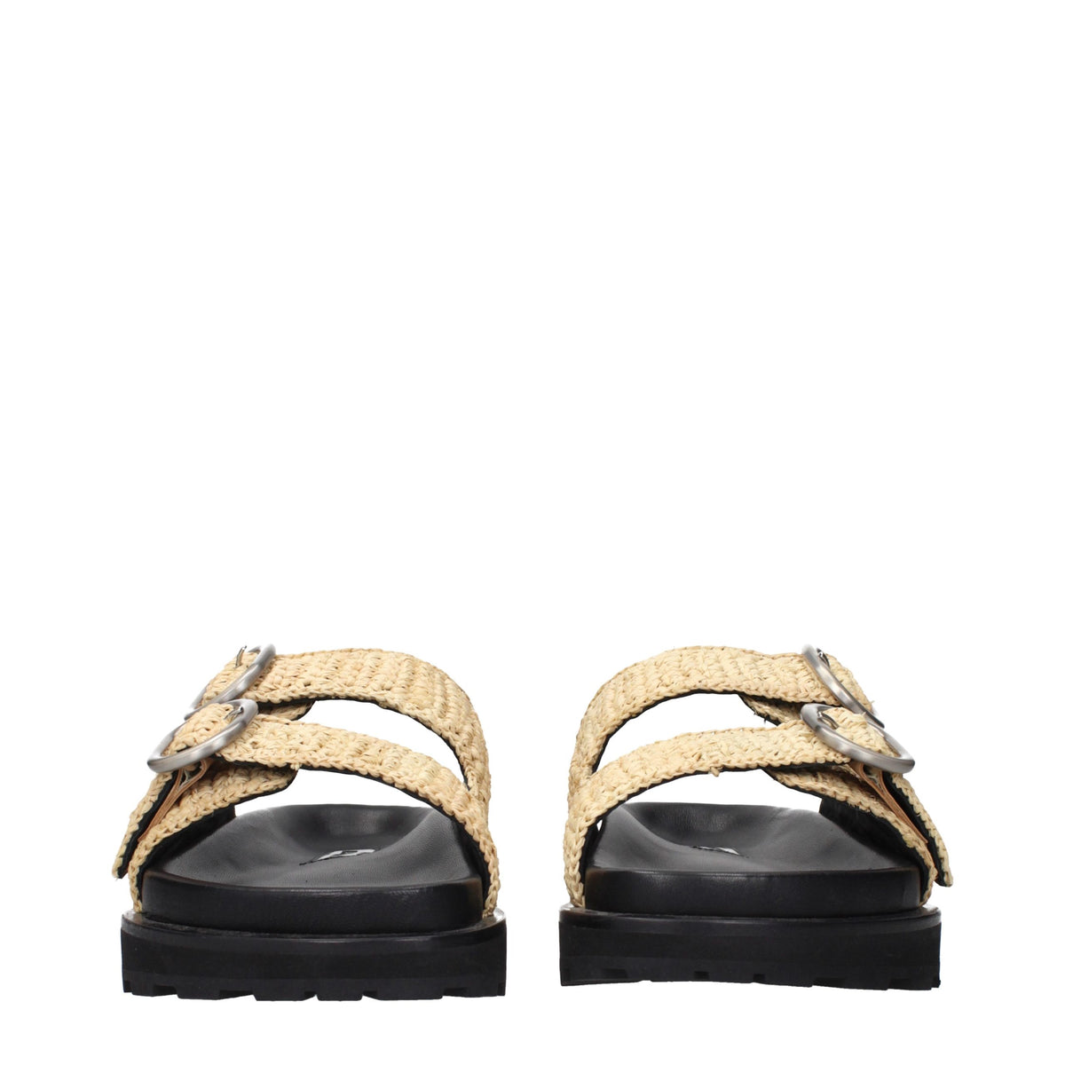Jil Sander Beige Raffia Women's Slippers
