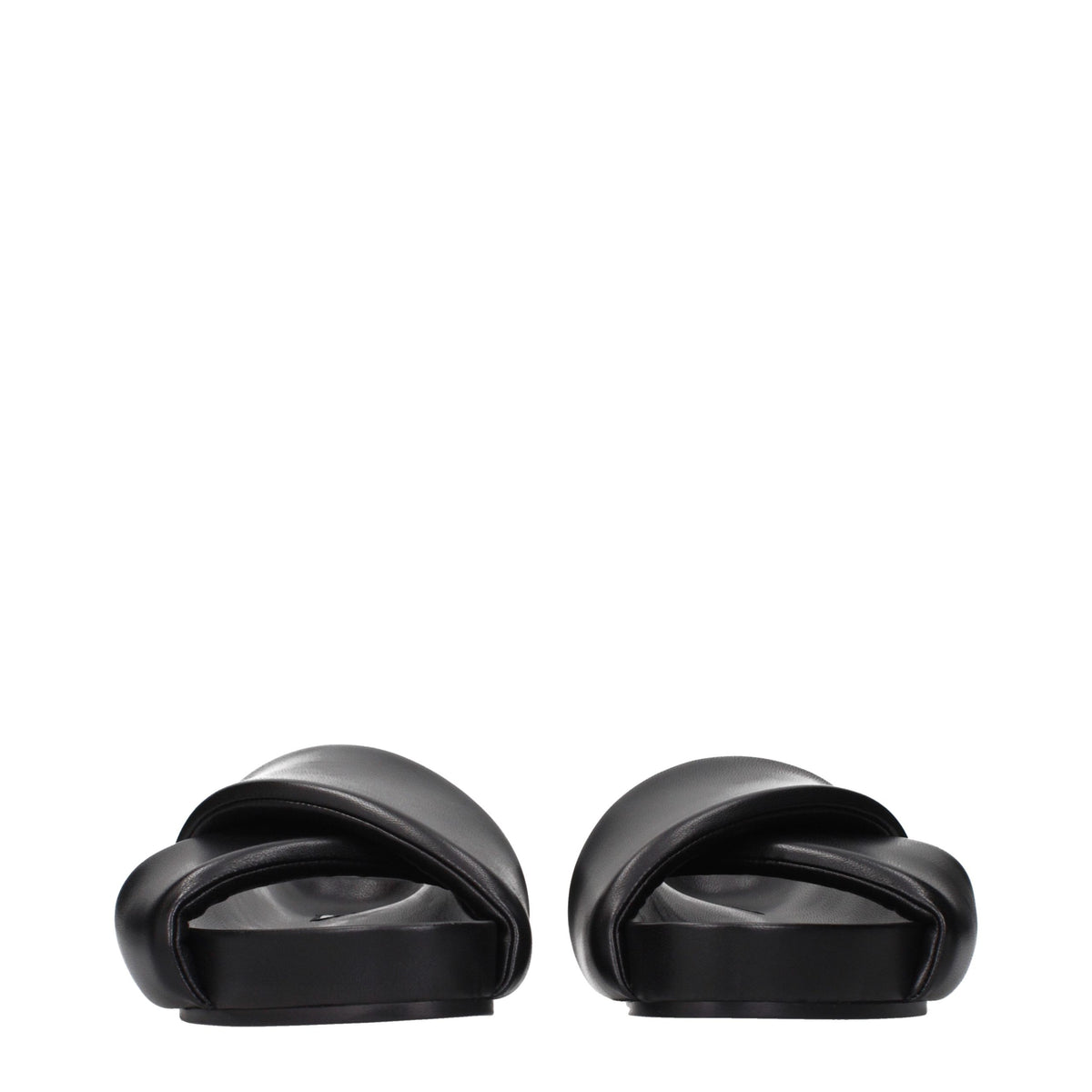 Jil Sander Black Leather Men's Slippers