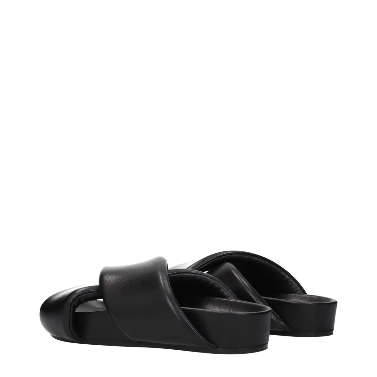 Jil Sander Black Leather Men's Slippers