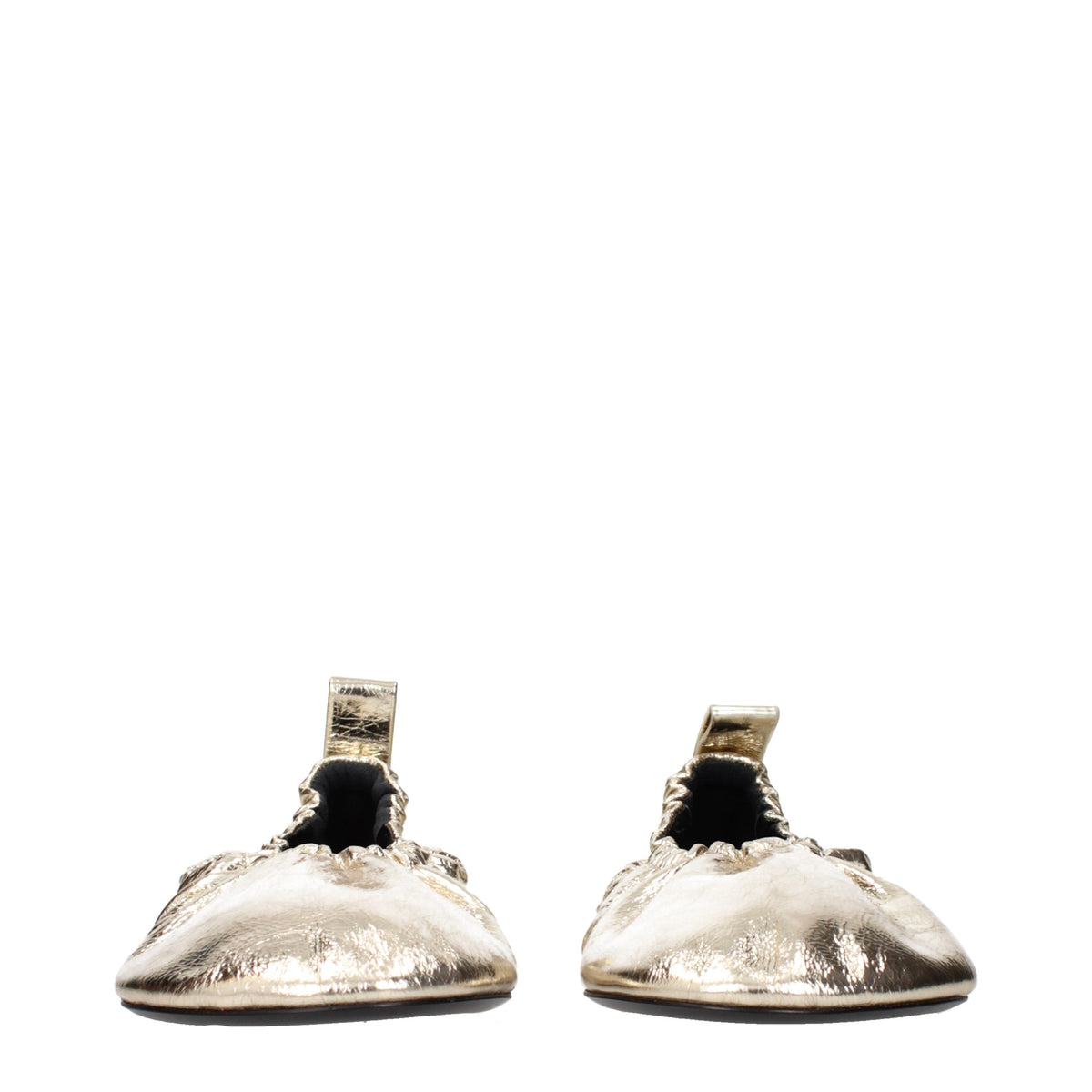 Jil Sander Gold Leather Ballet Women's Flats