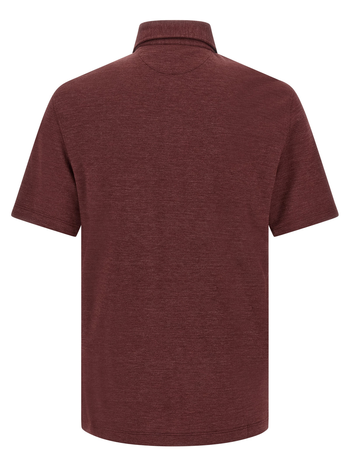 Brunello Cucinelli Bordeaux Virgin Wool Polo Men's Shirt