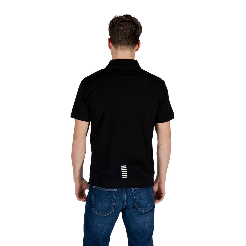 EA7 Emporio Armani Black Cotton Polo Men's Shirt
