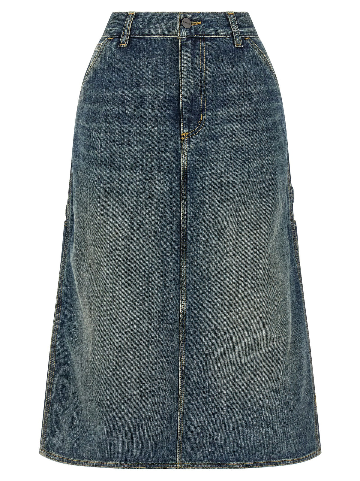 Carhartt Wip Blue Cotton Midi Women's Skirt