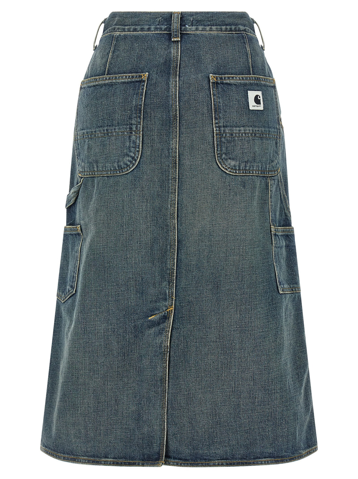 Carhartt Wip Blue Cotton Midi Women's Skirt