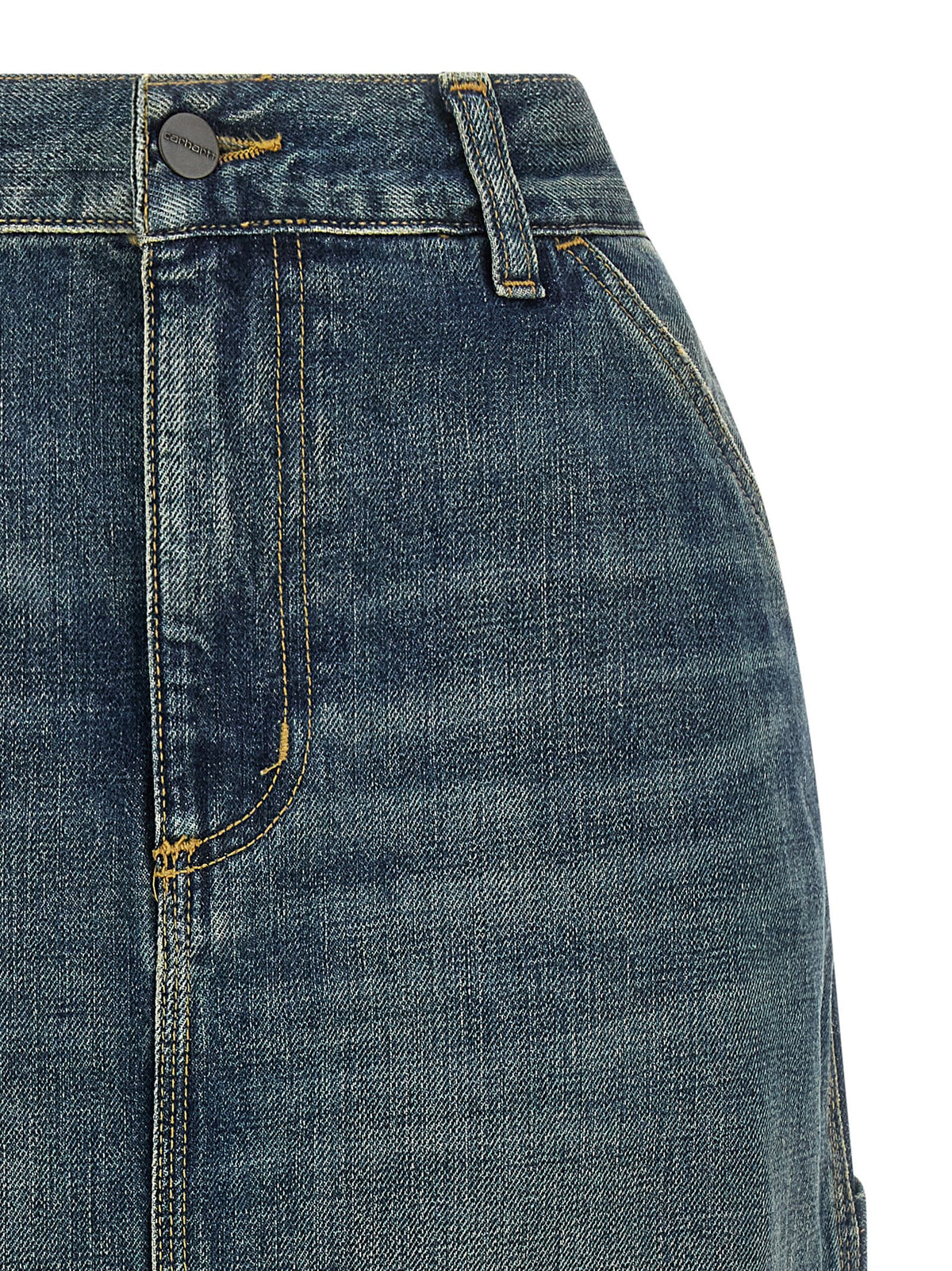 Carhartt Wip Blue Cotton Midi Women's Skirt