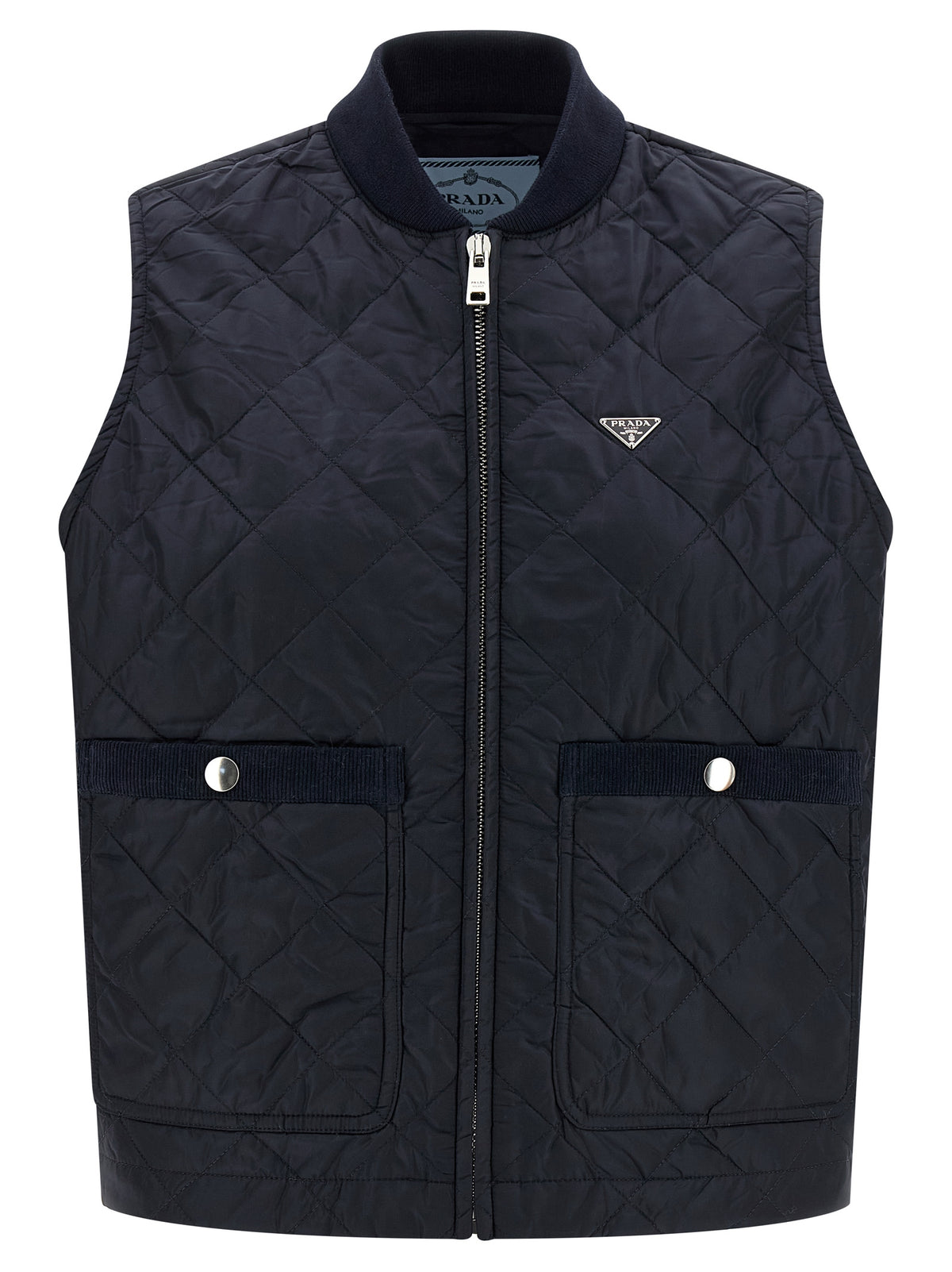 Prada Blue Recycled Polyamide Sleeveless Women's Jacket