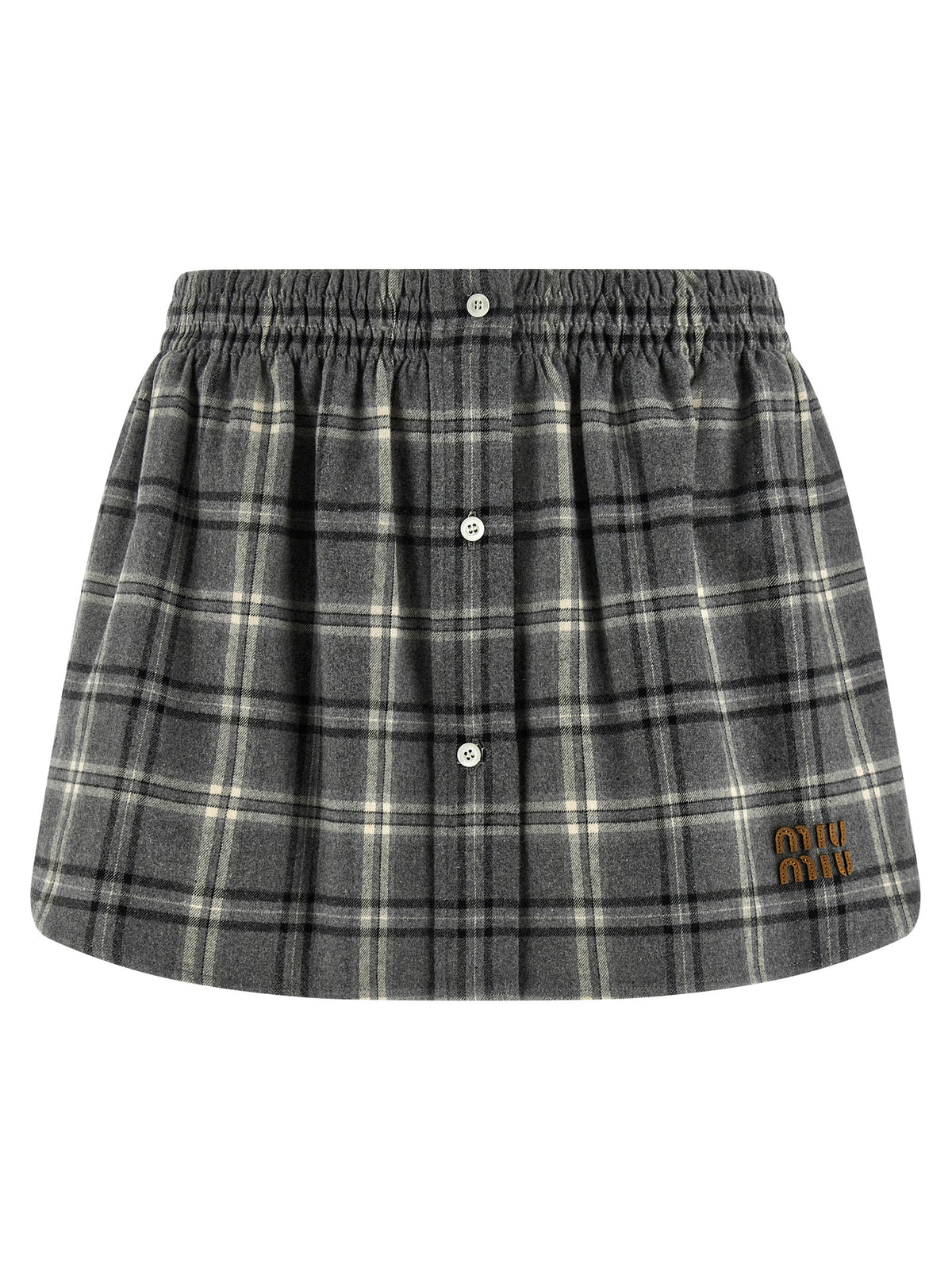 Miu Miu Gray Cotton Long Women's Skirt