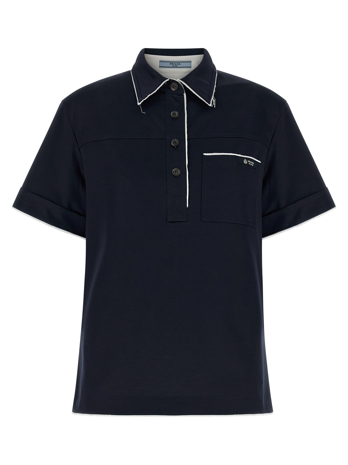 Prada Blue Cotton Polo Women's Shirt