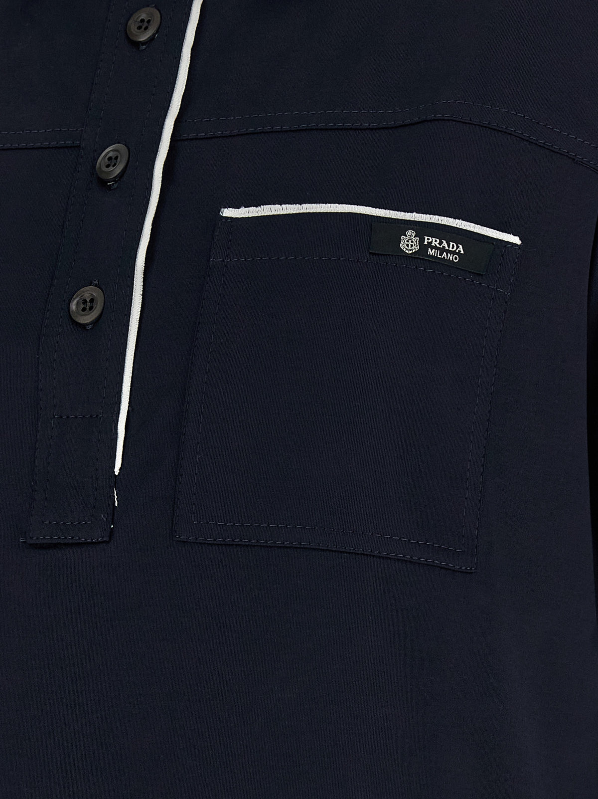 Prada Blue Cotton Polo Women's Shirt