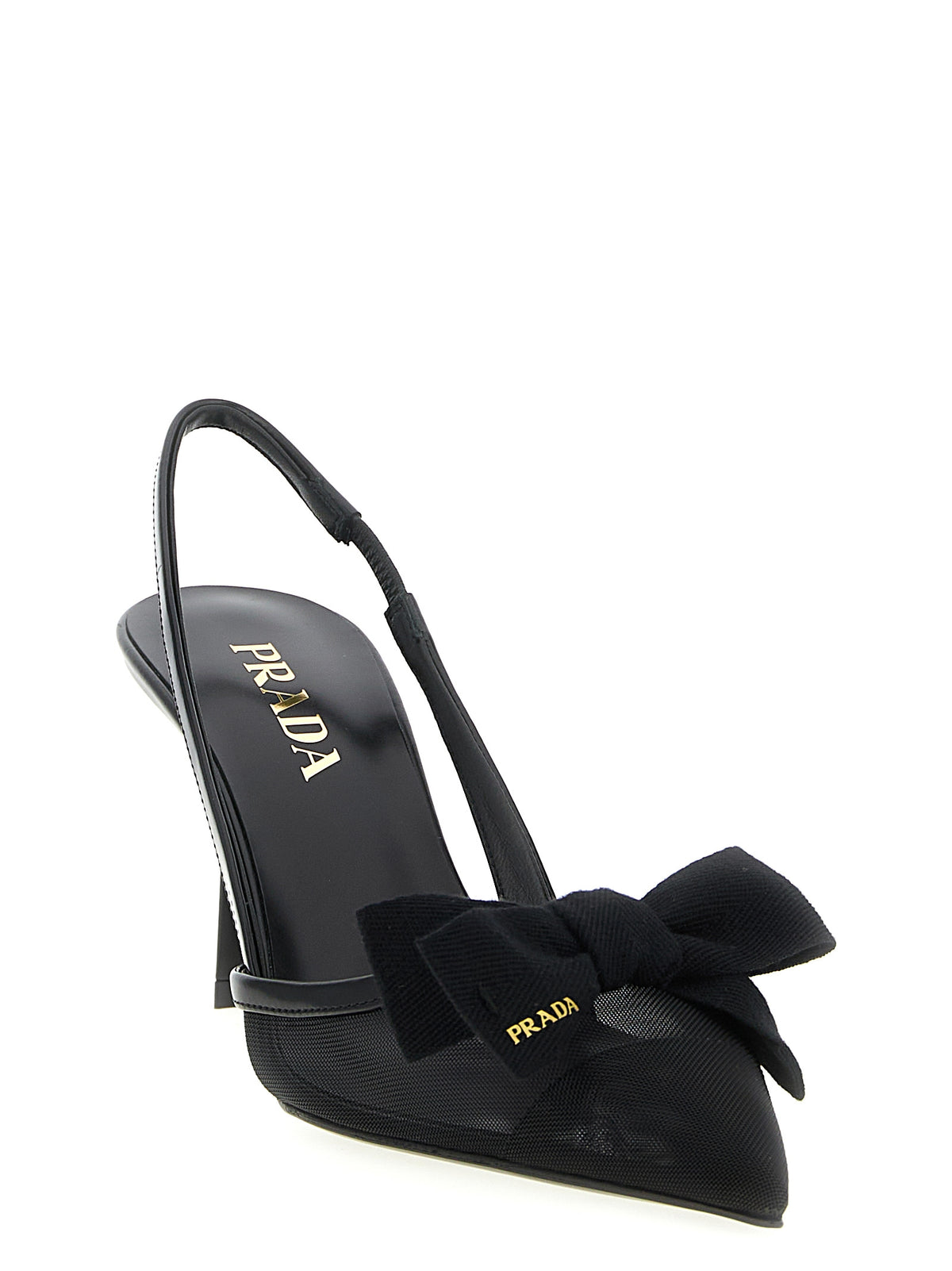 Prada Black Polyamide Mid Heel Women's Pumps