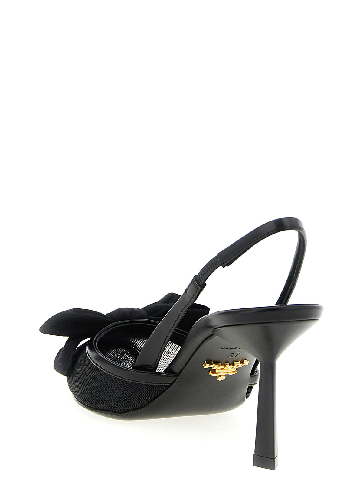 Prada Black Polyamide Mid Heel Women's Pumps