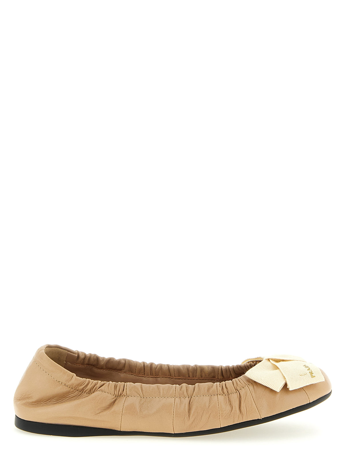 Prada Beige Calfskin Ballet Women's Flats
