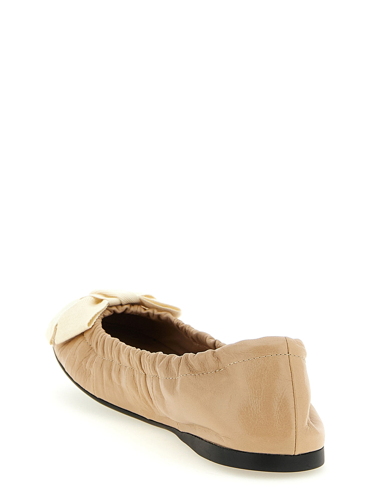 Prada Beige Calfskin Ballet Women's Flats