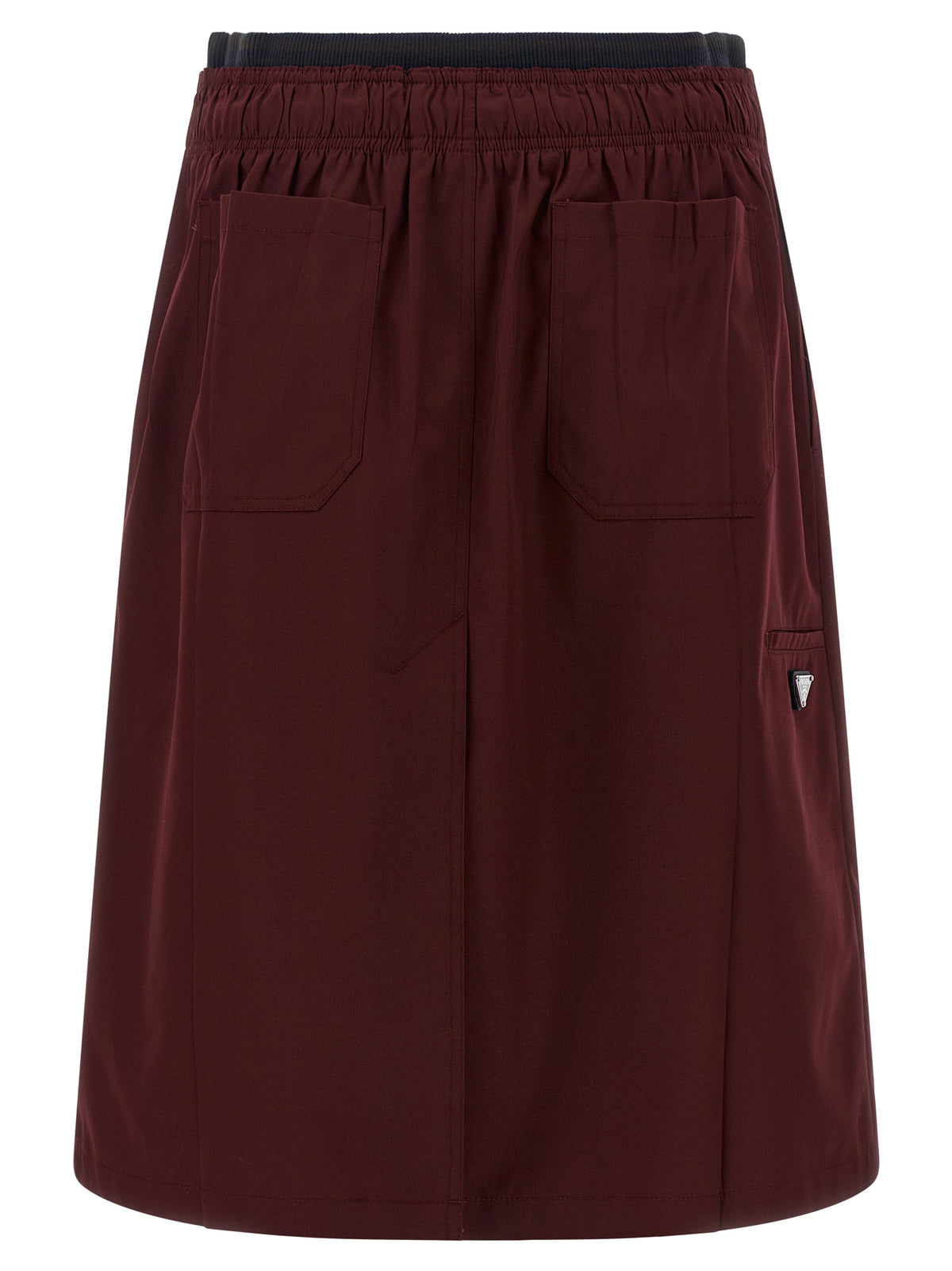 Prada Bordeaux Polyester Midi Women's Skirt
