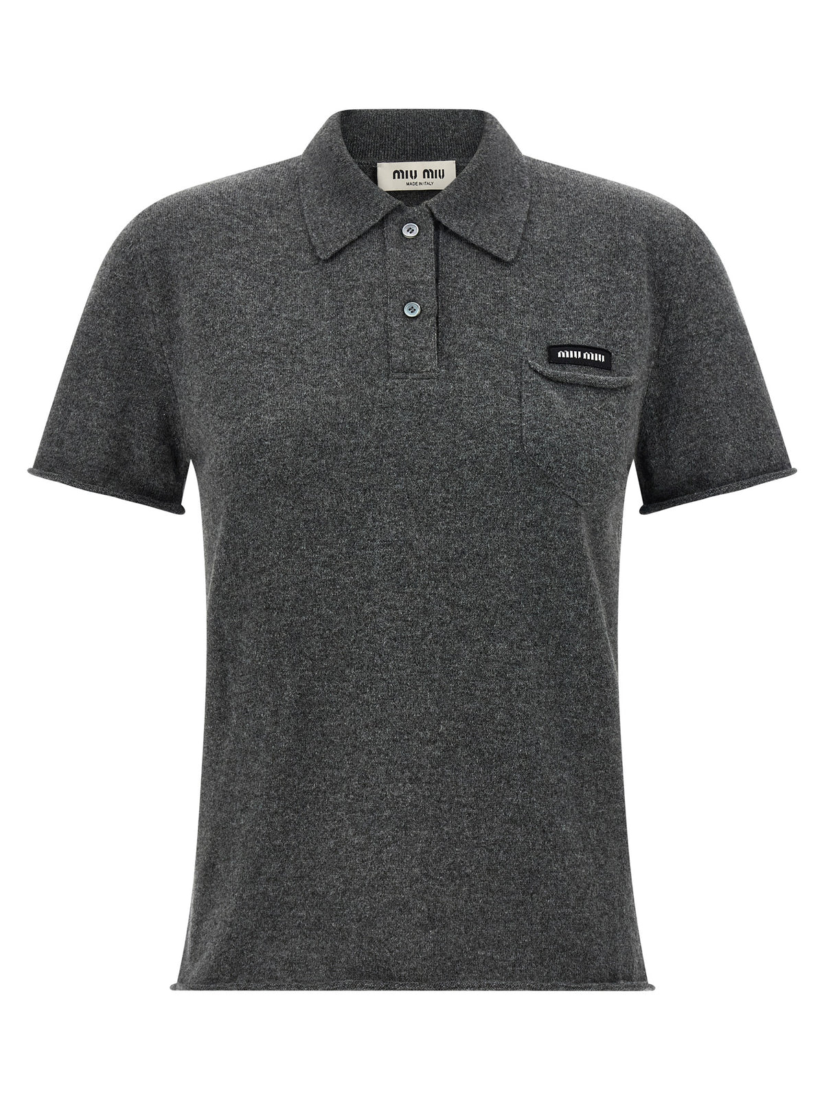 Miu Miu Gray Cashmere Polo Women's Shirt