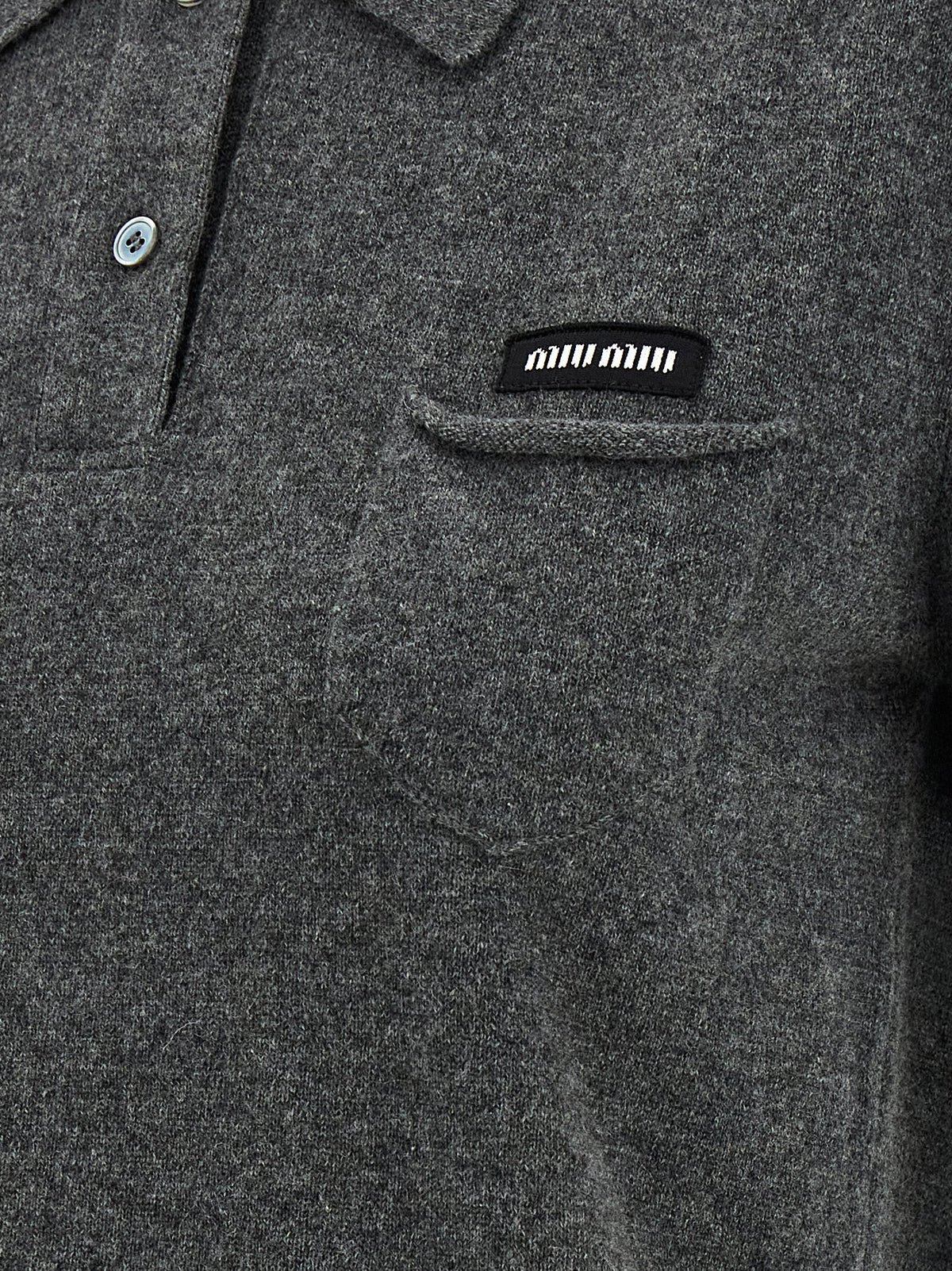 Miu Miu Gray Cashmere Polo Women's Shirt