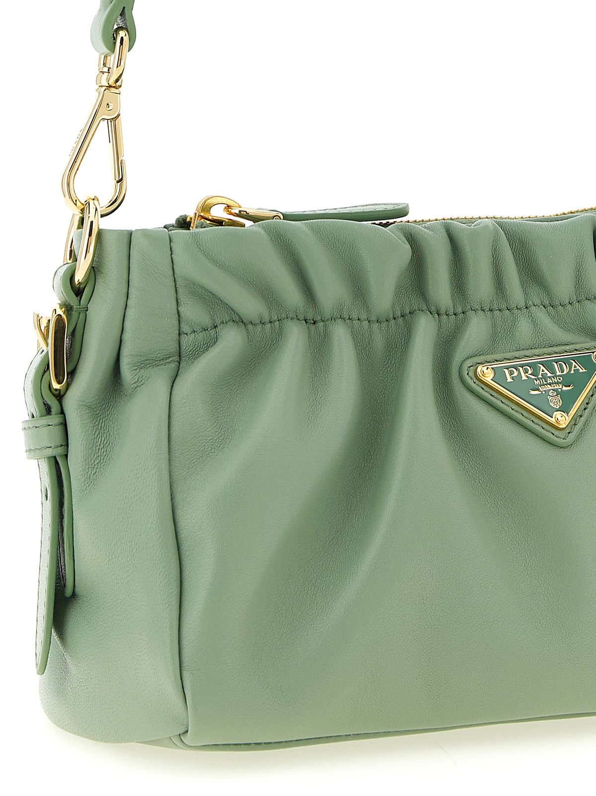 Prada Bicolor Lamb Leather Shoulder Women's Bag