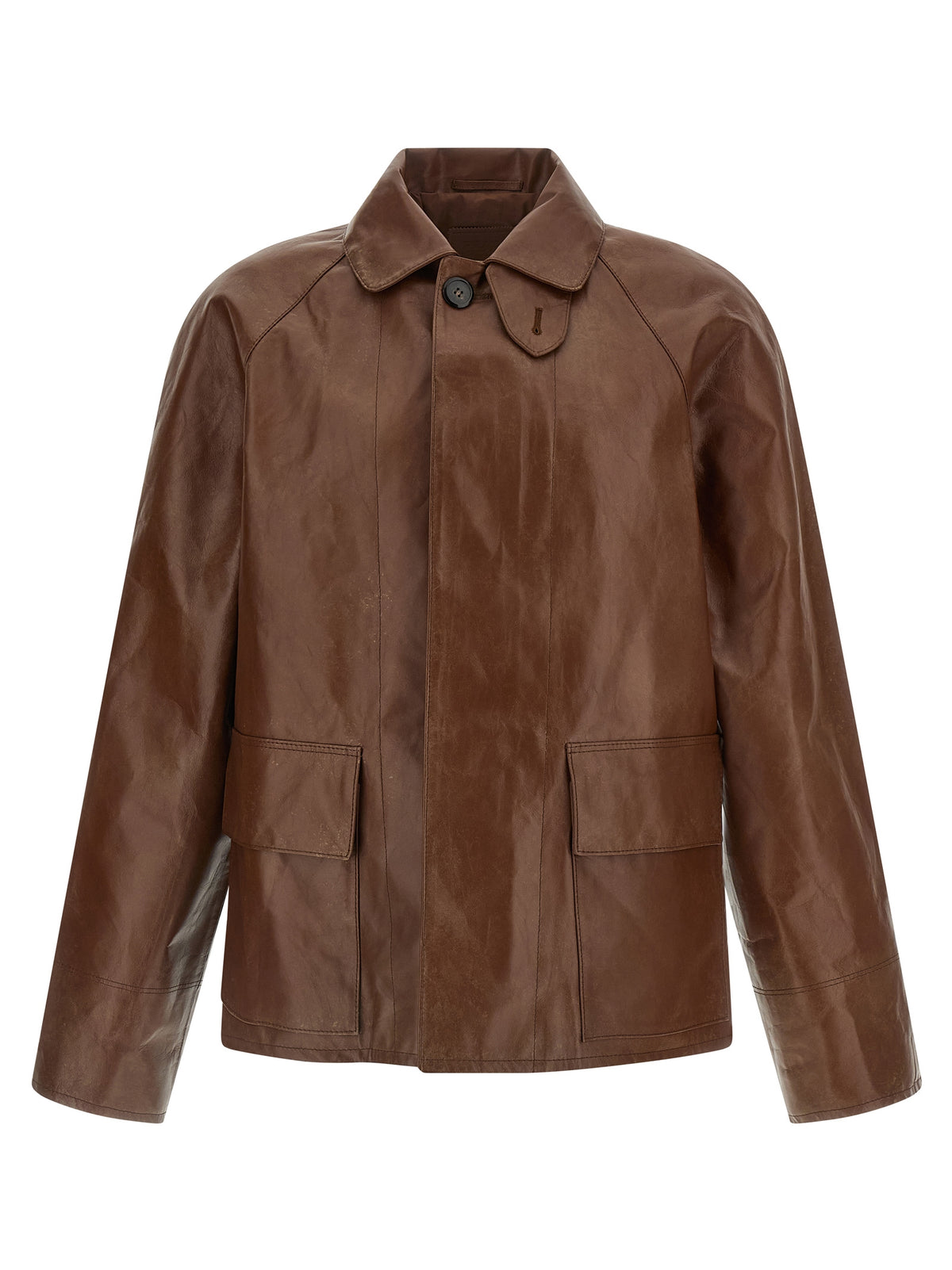 Prada Brown Calfskin Leather Men's Jacket