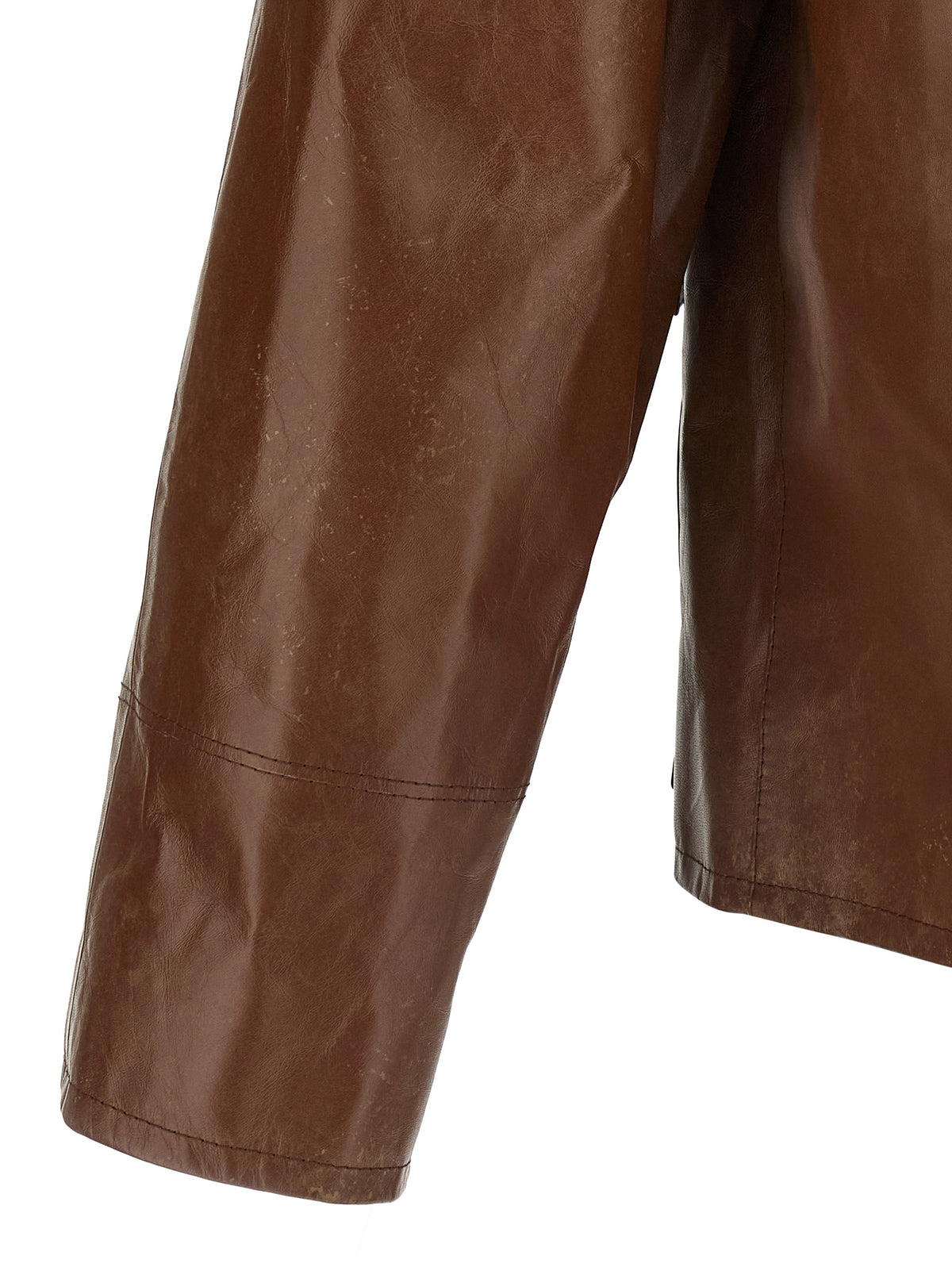 Prada Brown Calfskin Leather Men's Jacket