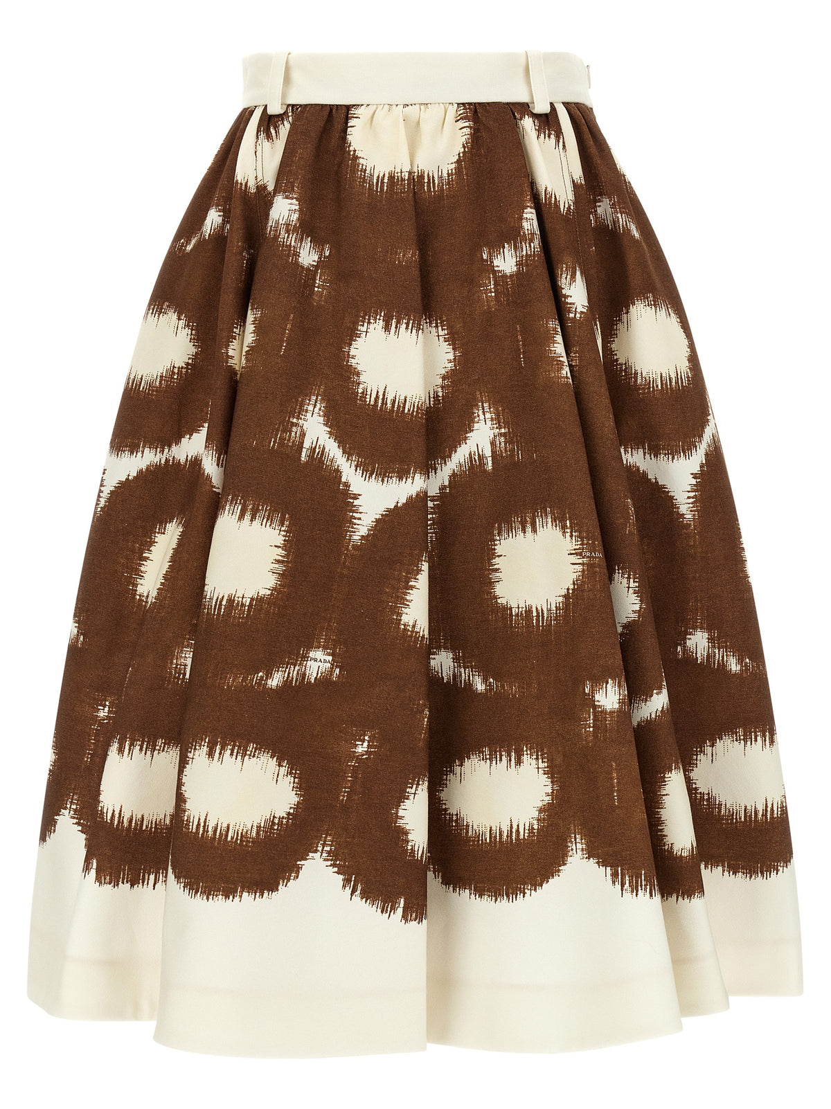 Prada Brown Cotton Midi Women's Skirt