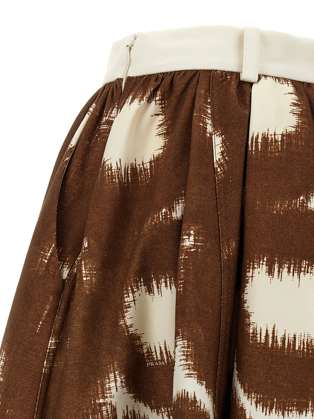 Prada Brown Cotton Midi Women's Skirt