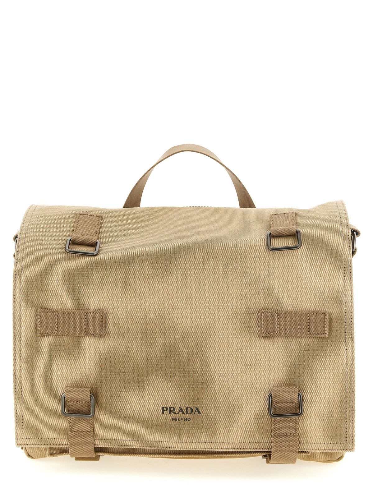Prada Beige Cotton Crossbody Men's Bag