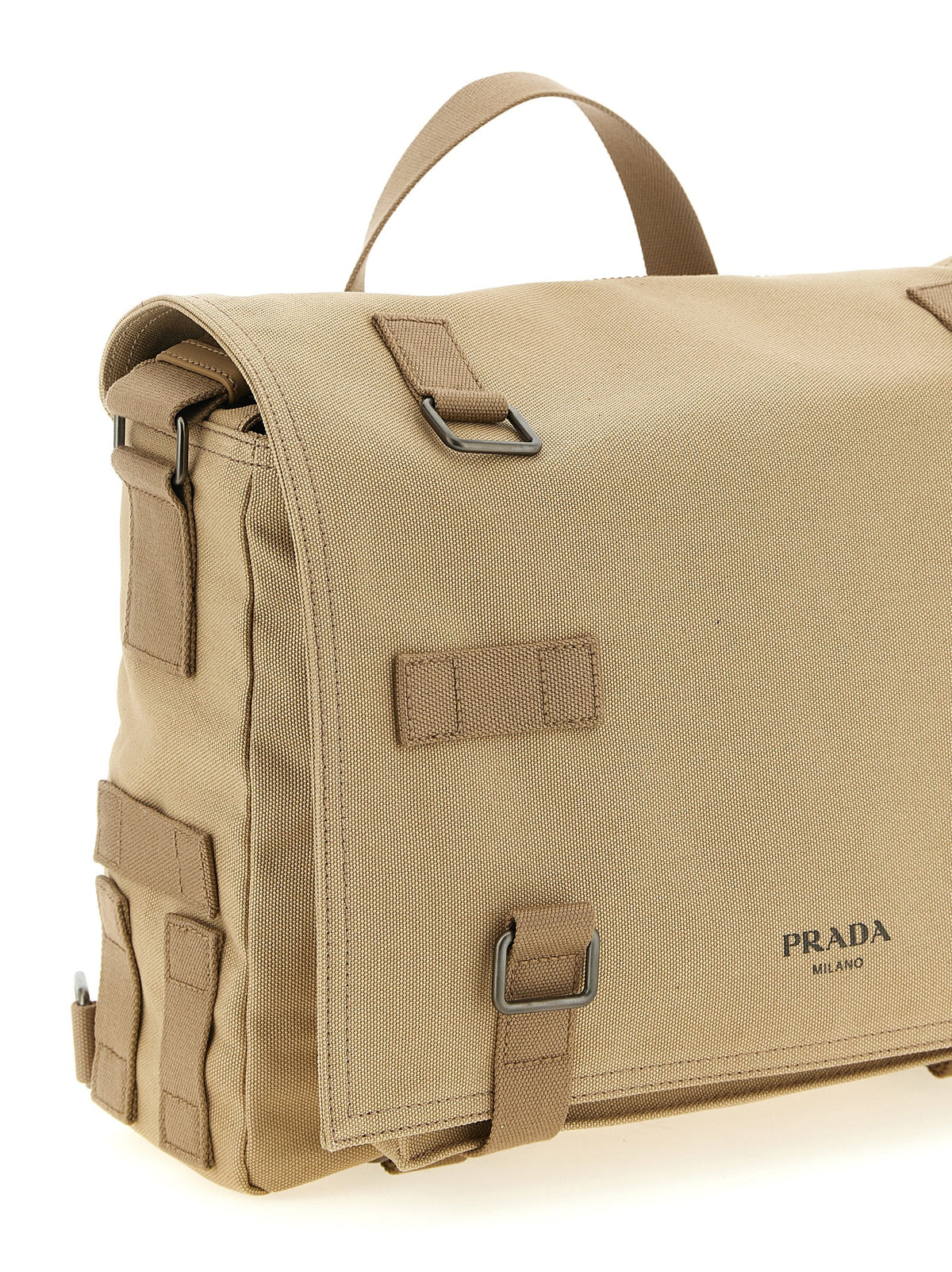 Prada Beige Cotton Crossbody Men's Bag
