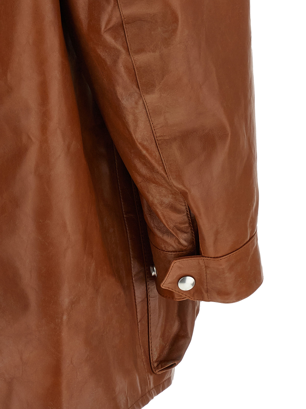 Prada Brown Calfskin Leather Women's Jacket