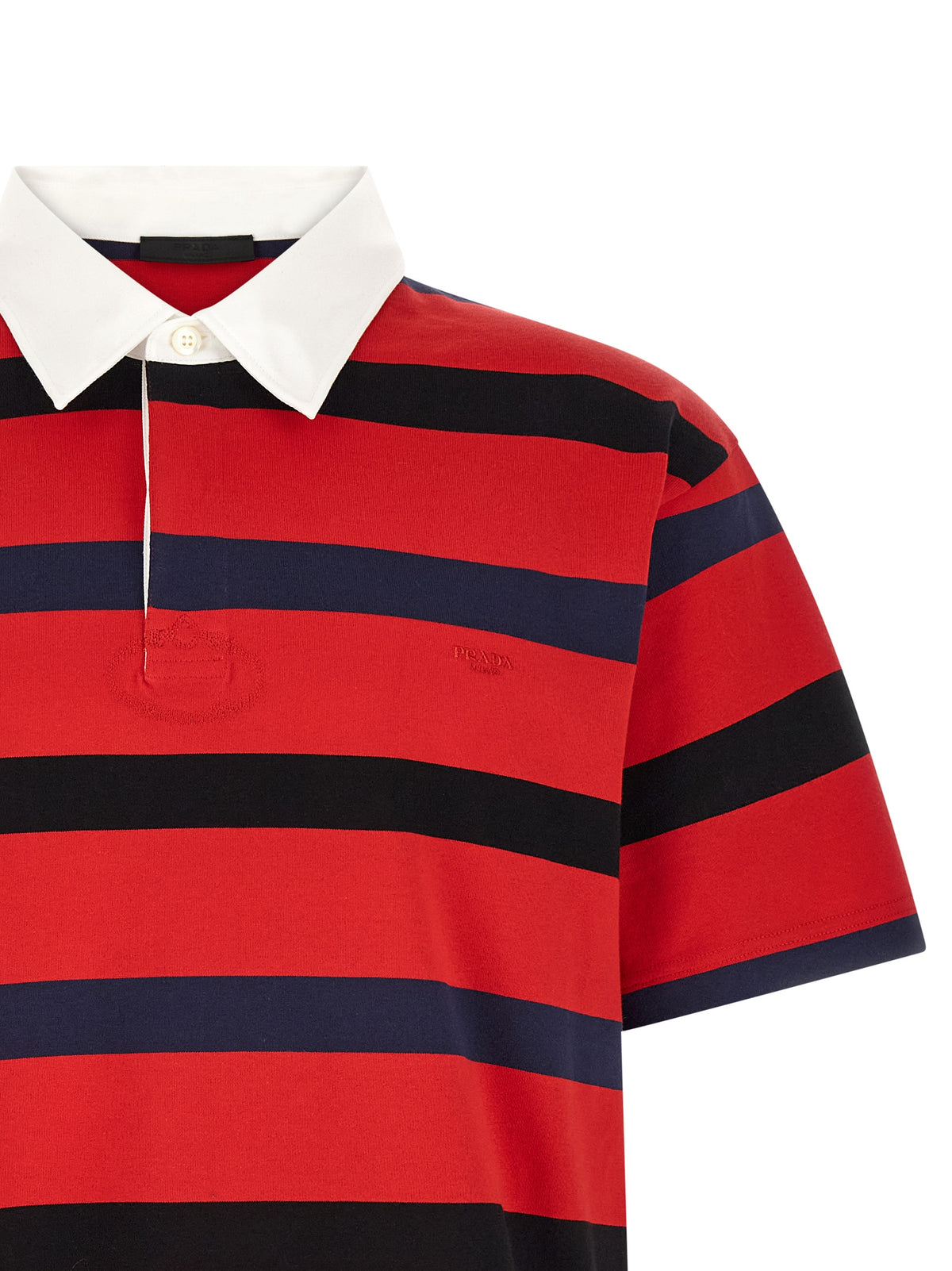 Prada Red Cotton Polo Men's Shirt