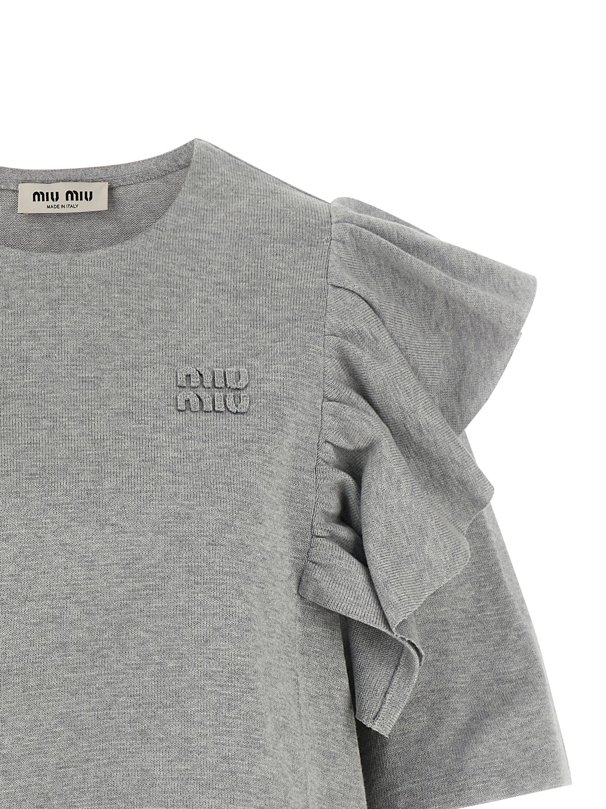 Miu Miu Gray Cotton Short Women's Dress