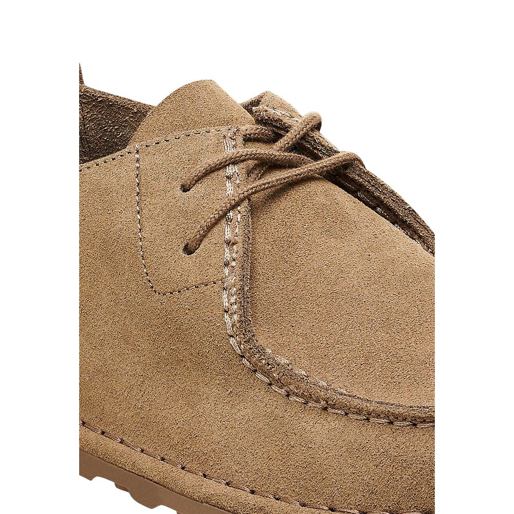 Birkenstock Beige Suede Leather Oxfords And Men's Derbies