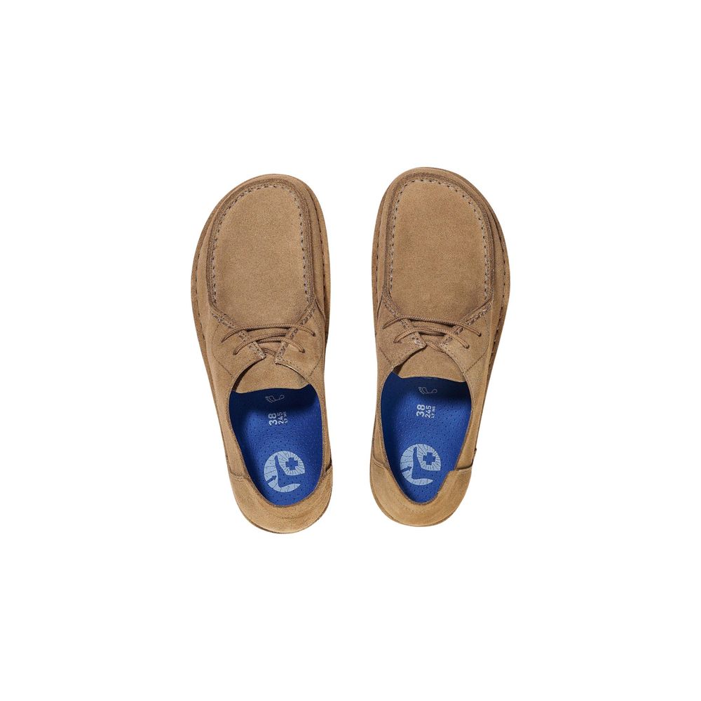 Birkenstock Beige Suede Leather Oxfords And Men's Derbies