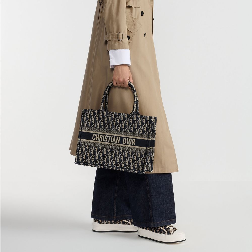 Dior Blue Cotton Tote Women's Bag