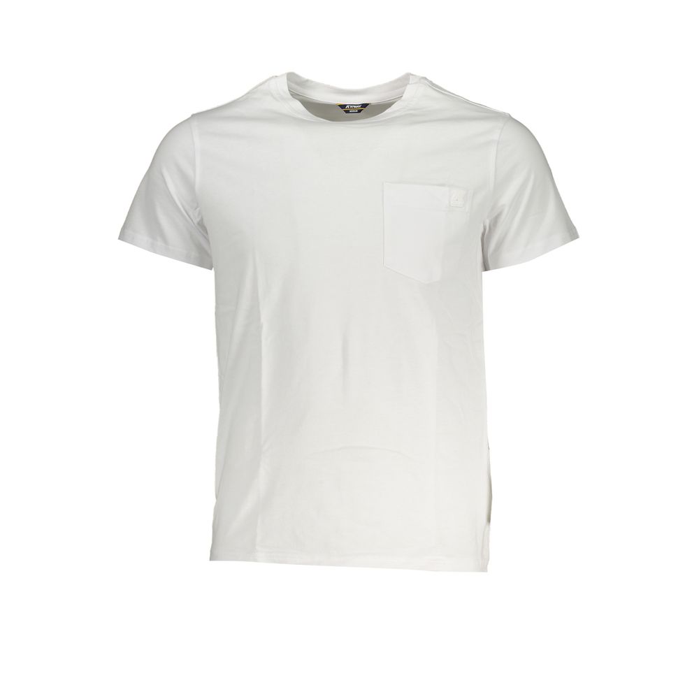K-WAY Elegant White Cotton T-Shirt with Pocket Men's Detail