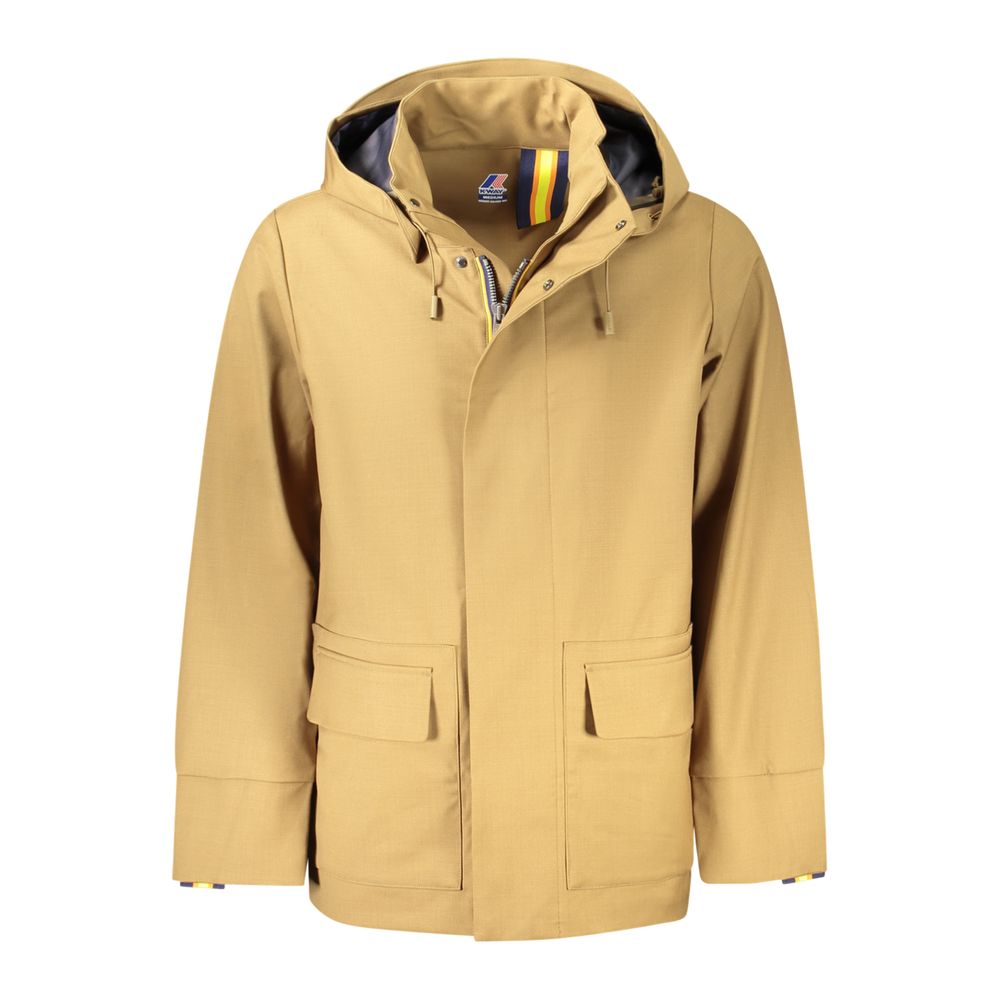 K-WAY Brown Wool Men's Trench Men's Coat