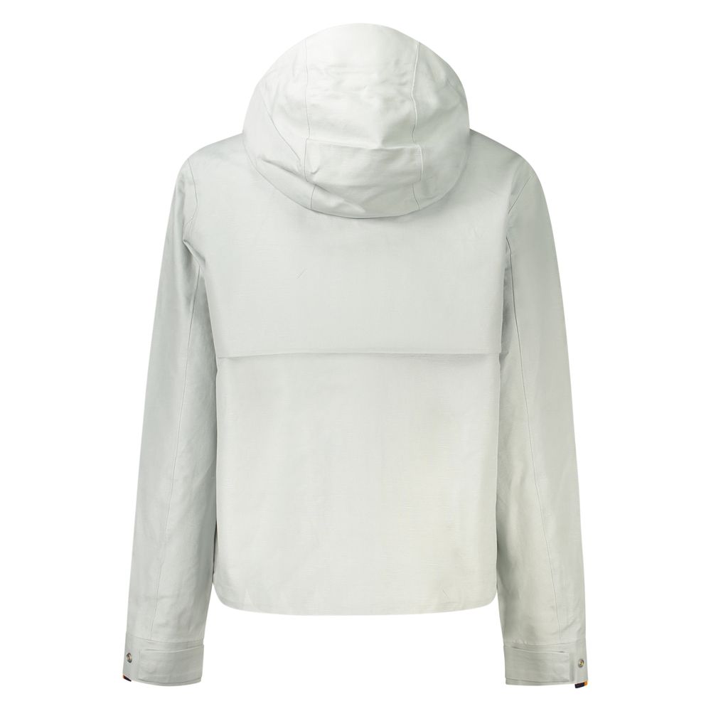 K-WAY Gray Linen Women Women's Jacket