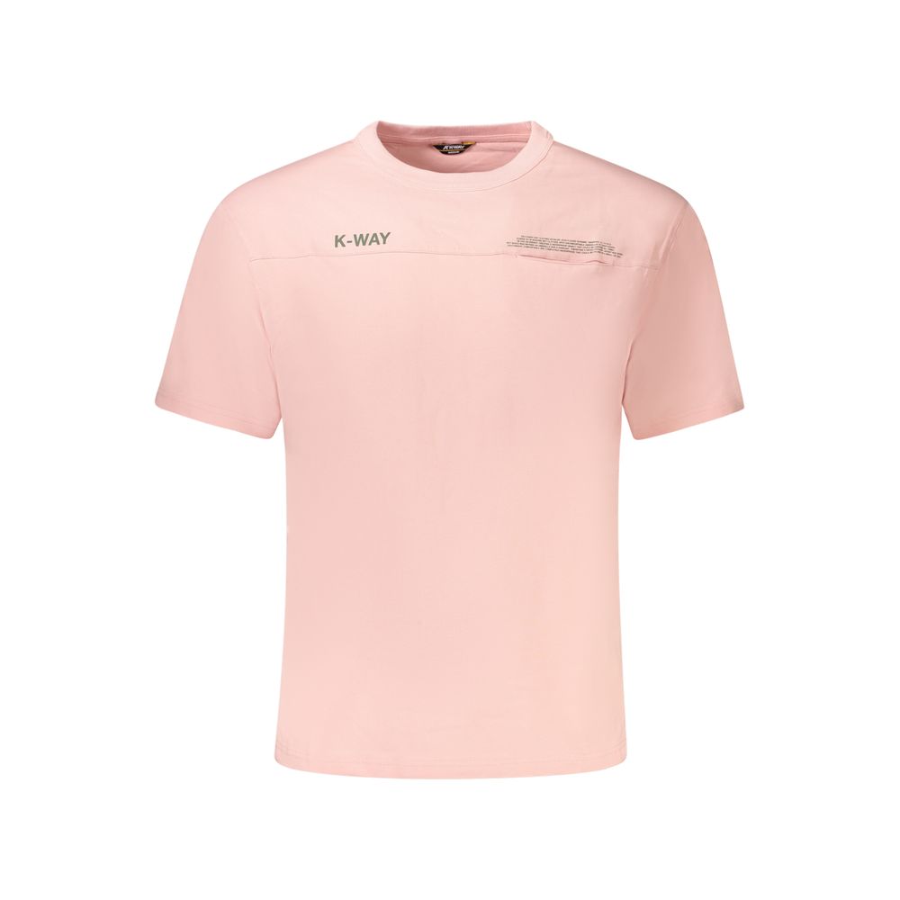 K-WAY Pink Cotton Men Men's T-Shirt