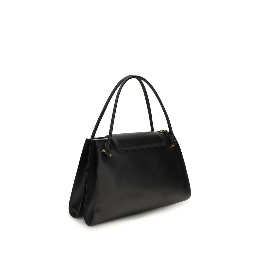 Versace Black Calf Leather Bos Taurus Shoulder Women's Bag
