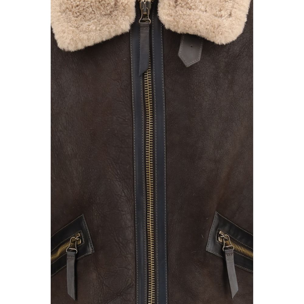Belstaff Brown Lamb Leather Full-Length Men's Jacket