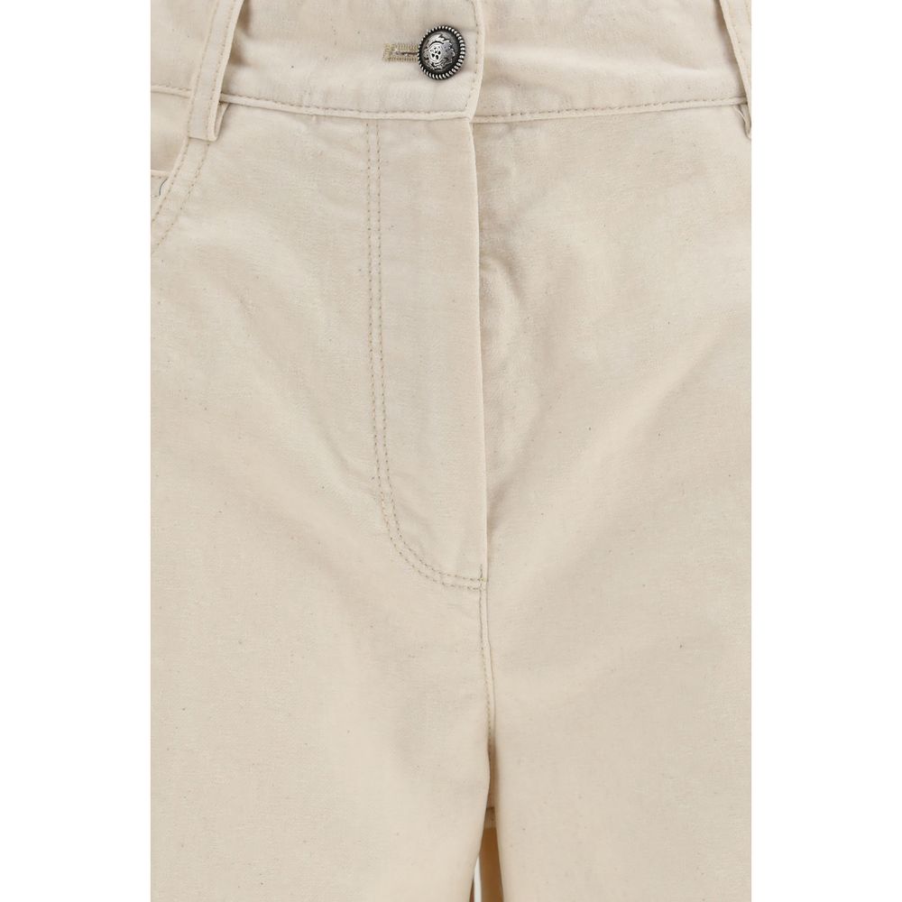 Forte_Forte White Cotton Casual Women's Pants