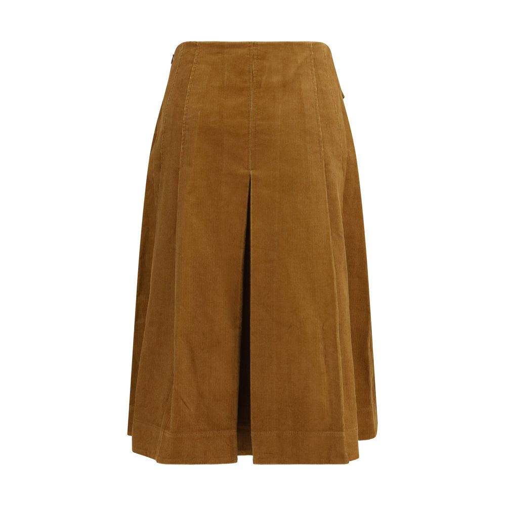 Tory Burch Brown Cotton Long Women's Skirt